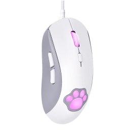 Onikuma Mysz gamingowa CW918 RGB kocia łapka biała