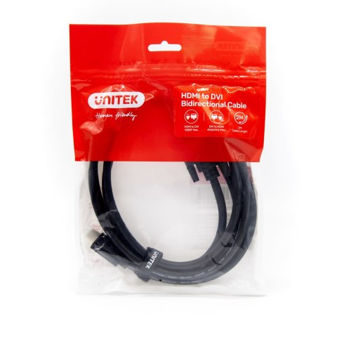 Unitek Adapter dwukierunkowy HDMI do DVI | kabel 2m | C1271BK-2M