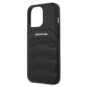 AMG AMHCP13XGSEBK iPhone 13 Pro Max 6,7" czarny/black hardcase Leather Debossed Lines