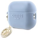 Guess GUAP23DSLGHDB AirPods Pro 2 cover niebieski/blue 3D Rubber 4G Diamond Charm