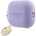 Guess GUAP23DSLGHDU AirPods Pro 2 cover purpurowy/purple 3D Rubber 4G Diamond Charm