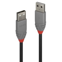 Kabel USB 2.0 LINDY Type A Cable, Anthra Line 0.2m Black