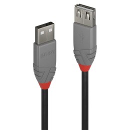 Przedłużacz USB 2.0 LINDY Type A Extension Cable, Anthra Line 0,5m Black