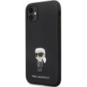 Karl Lagerfeld KLHCN61SMHKNPK iPhone 11 / Xr 6.1" czarny/black Silicone Ikonik Metal Pin