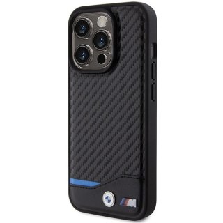 BMW BMHCP15L22NBCK iPhone 15 Pro 6.1" czarny/black Leather Carbon