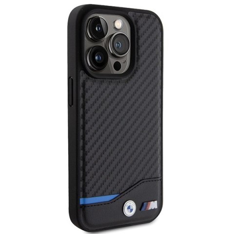 BMW BMHCP15L22NBCK iPhone 15 Pro 6.1" czarny/black Leather Carbon