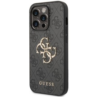 Guess Etui do iPhone 15 Pro Max | Grey hardcase 4G Big Metal Logo