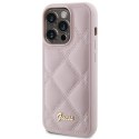 Guess GUHCP15XPSQSQSP iPhone 15 Pro Max 6.7" różowy/pink hardcase Quilted Metal Logo
