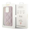 Guess GUHCP15XPSQSQSP iPhone 15 Pro Max 6.7" różowy/pink hardcase Quilted Metal Logo