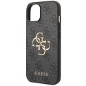 Guess GUHCP15S4GMGGR iPhone 15 6.1" szary/grey hardcase 4G Big Metal Logo