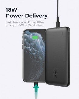 AUKEY PB-N73S ultraszybki Power Bank | 10000 mAh | 4xUSB | Quick Charge 3.0 | Power Delivery 3.0 | 20W | LED | kabel USB-C