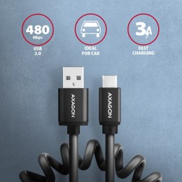 AXAGON BUCM-AM20TB Kabel Twister USB-C - USB-A, 1.1m, USB2.0 3A, ALU