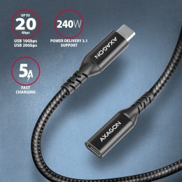AXAGON BUCM32-CF15AB Kabel przedłużacz Gen2 USB-C - USB-C 1.5m, 5A, 20Gbps, PD 240W, oplot