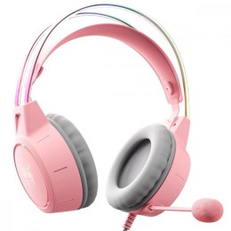 Onikuma Słuchawki gamingowe X15 PRO RGB (przewodowe) Różowe