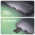 AXAGON HMC-6GM2 Wieloportovy hub 6in1 10Gbps, USB-A, USB-C, HDMI, M.2, SD/mSD, PD 100W, USB-C