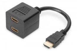 Digitus Kabel rozdzielacz/splitter HDMI HighSpeed 1080p 24Hz FHD Typ HDMI A/2xHDMI A M/Ż 0,2m Czarny