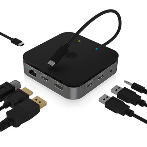 IcyBox Stacja dokująca IB-DK408-C41 7w1,HDMI, DP,USB,LAN