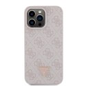 Guess GUHCP15XP4TDPP iPhone 15 Pro Max 6.7" różowy/pink hardcase Leather 4G Diamond Triangle