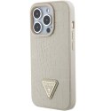 Guess GUHCP15XPCRTHCD iPhone 15 Pro Max 6.7" złoty/gold hardcase Croco Triangle Metal Logo