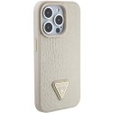 Guess GUHCP15XPCRTHCD iPhone 15 Pro Max 6.7" złoty/gold hardcase Croco Triangle Metal Logo