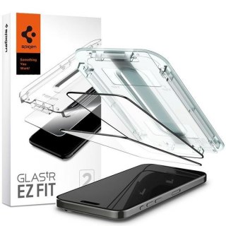 Spigen Glas.TR FC iPhone 15 Pro 6.1" "EZ FIT" 2 szt. szkło hartowane czarna ramka AGL06893