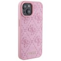 Guess GUHCP15SP4EPMP iPhone 15 6.1" różowy/pink hardcase Leather 4G Stamped