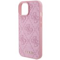 Guess GUHCP15SP4EPMP iPhone 15 6.1" różowy/pink hardcase Leather 4G Stamped