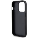 Guess Etui do iPhone 15 Pro | Czarny Hardcase Leather Perforated 4G Glitter Logo
