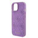 Guess GUHCP15SP4EPMU iPhone 15 6.1" fioletowy/light purple hardcase Leather 4G Stamped