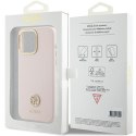 Guess GUHCP15XM4DGPP iPhone 15 Pro Max 6.7" różowy/pink hardcase Silicone Logo Strass 4G