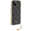 Guess GUHCP15SGF4GGR iPhone 15 6.1" szary/grey hardcase 4G Charms Collection