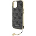 Guess GUHCP15SGF4GGR iPhone 15 6.1" szary/grey hardcase 4G Charms Collection