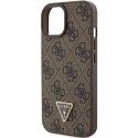 Guess GUHCP15SP4TDPW iPhone 15 6.1" brązowy/brown hardcase Leather 4G Triangle Strass