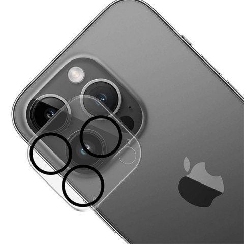 3MK Lens Pro Full Cover | Szkło hartowane na obiektyw aparatu do iPhone 15 Pro/15 Pro Max z ramką montażową