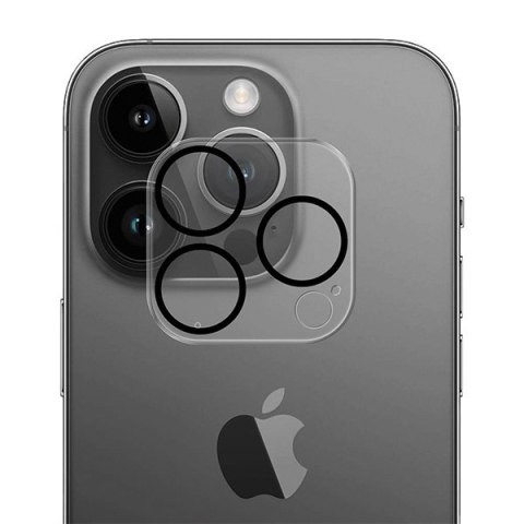 3MK Lens Pro Full Cover | Szkło hartowane na obiektyw aparatu do iPhone 15 Pro/15 Pro Max z ramką montażową