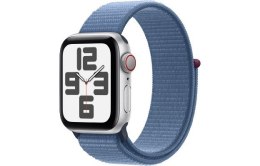 Apple Watch SE GPS + Cellular, 40mm Koperta z aluminium w kolorze srebrnym z opaską sportową w kolorze zimowego błękitu