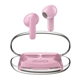 AWEI Słuchawki Bluetooth 5.3 T85 ENC TWS różowe