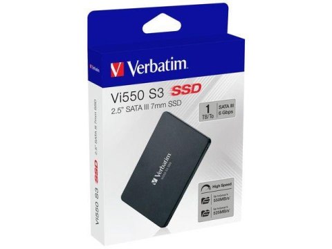 Dysk SSD wewnętrzny Verbatim Vi550 S3 1TB 2.5" SATA III czarny