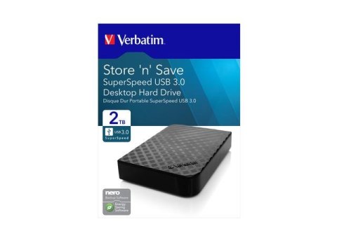 Dysk zewnętrzny Verbatim 2TB 3.5" Store 'n' Save 2Gen czarny USB 3.0