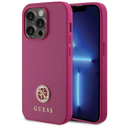 Guess GUHCP15XPS4DGPP iPhone 15 Pro Max 6.7" różowy/pink hardcase Strass Metal Logo