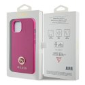 Guess GUHCP15SPS4DGPP iPhone 15 6.1" różowy/pink hardcase Strass Metal Logo