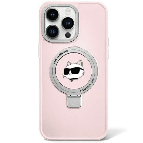 Karl Lagerfeld KLHMP15SHMRSCHP iPhone 15 6.1" różowy/pink hardcase Ring Stand Choupette Head MagSafe