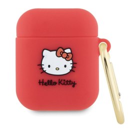 Hello Kitty HKA23DKHSF Airpods 1/2 cover fuksja/fuschia Silicone 3D Kitty Head