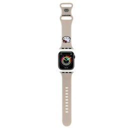 Hello Kitty Pasek HKAWMSCHBLE Apple Watch 38/40/41mm beżowy/beige strap Silicone Kitty Head