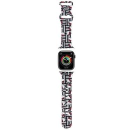 Hello Kitty Pasek HKAWMSDIESK Apple Watch 38/40/41mm czarny/black strap Silicone Heads & Stripes