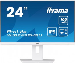 IIYAMA Monitor 23.8 cala XUB2492HSU-W6 IPS,HDMI,DP,100Hz,SLIM,HAS(150mm),4xUSB