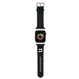 Karl Lagerfeld Pasek KLAWMSLCNK Apple Watch 38/40/41mm czarny/black strap 3D Rubber Choupette Heads