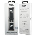 Karl Lagerfeld Pasek KLAWMSLKCNK Apple Watch 38/40/41mm czarny/black strap 3D Rubber Karl&Choupette Heads