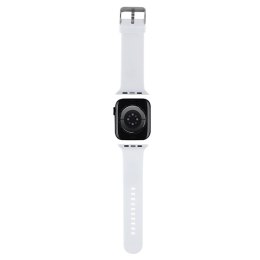 Karl Lagerfeld Pasek KLAWMSLKNH Apple Watch 38/40/41mm biały/white strap 3D Rubber Karl Head