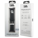 Karl Lagerfeld Pasek KLAWMSLKNK Apple Watch 38/40/41mm czarny/black strap 3D Rubber Karl Head